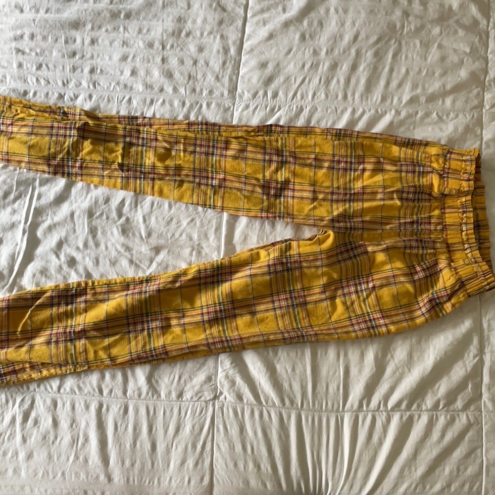 Shein Yellow Plaid Pants